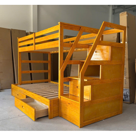 165 Oak : Giường 2 Tầng Cầu Thang Liên Hợp - 1m
